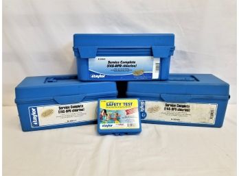 Three Taylor 2000/Service Complete Chlorine Pool Test Kits And Taylor K-100 Safety Kit