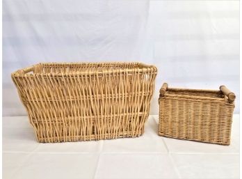 Two Pier One Wicker Storage Baskets NEW