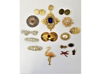 Beautiful Selection Of Twenty Vintage Pins And Brooches