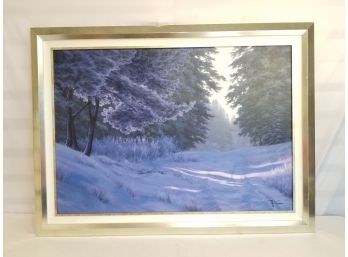 Winter Wonderland Framed Art Painting - Signed By Artist