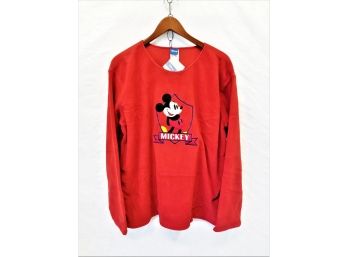 Women's Disney Mickey Mouse Pull Over Fleece Crew Neck Sweatshirt XL - NEW