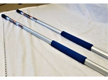 Two Unger Aluminum Connect And Clean Telescopic Poles 18 Feet  And 24 Feet