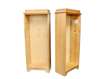 Pair Of Light Wood Laminate Book Cases