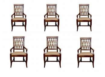 Set Of 6 Drexel Heritage Louis XVI Style  Dining Arm Chairs