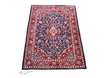 Shirvan Burgundy And Navy Rug 4' X 6'