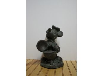 MICKEY MOUSE AT THE BBQ GRILL Antiqued PVC Plastic Yard Statue