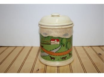 Vintage Ceramic Painted Canister