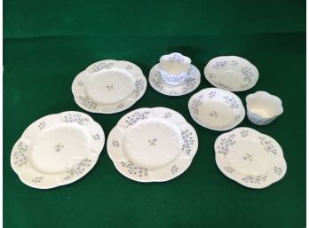 9 Piece Lot Of Shelley Fine Bone China In Blue Rock Pattern