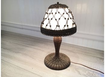 Antique Wicker Lamp, Works