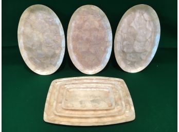 6 Piece Lot Of Mother Of Pearl Trays