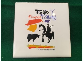 Pablo Picasso Tores Y Toreros Picture On Ceramic Tile, Succession Picasso 1997