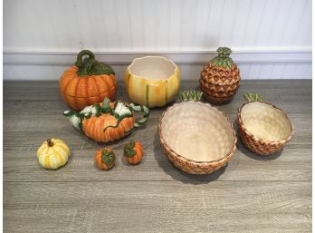 Pumpkins And Pineapple Dishes