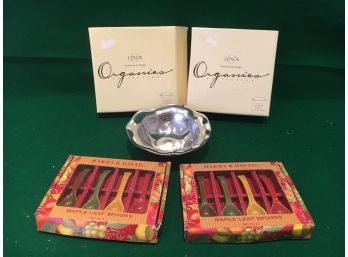 2 New Spoon Sets And 2 Lenox Aluminum Bowls