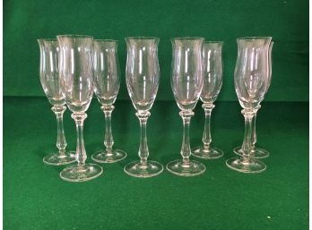 Set Of 8 Glass Champaign Flutes