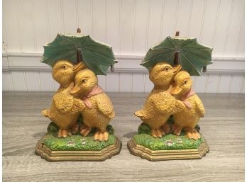 Pair Of Cast Iron Duck Doorstops, Unknown Age