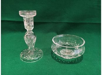 Waterford Crystal Candlestick And Bowl