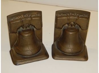 Solid Brass Liberty Bell Book Ends