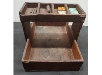 Rustic Ferrier's (blacksmith) Wooden Work Box (tote) Circa 1820s