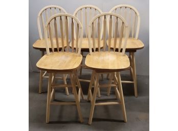 Swivel Bar Stools Maple Set Of 5