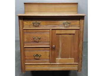 Antique Wash Stand /commode With Back Splash