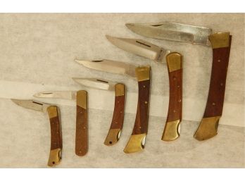 Lot Of 6 Stainless Single Blade Locking Pocket Knives