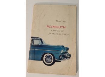 1955 Plymouth Service Booklet With Owners Service Certificate