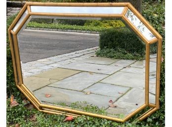 Gold Painted Faux Bamboo Mirror