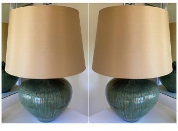 Pair Of Green Lamps