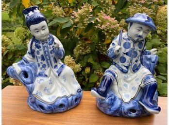 Blue And White Figures