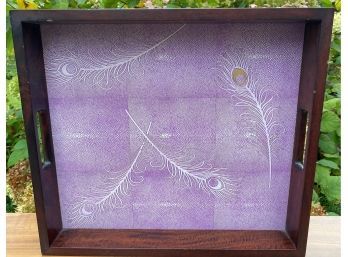 Purple Shagreen Tray With Metallic Highlights