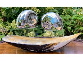 Metallic Nautilus Shells By Lazy Susan And Mitchell Gold Vessel