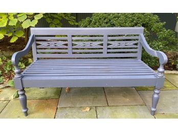 Painted Slate Blue Bench