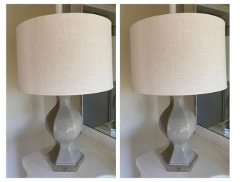 Pair Of Grey Lamps