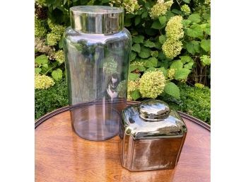 Jar Decor - Large Glass And Metallic