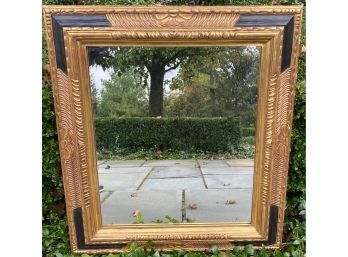 Awesome Vintage Black And Gilt Mirror