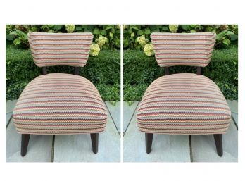 Pair Of Lillian August Missoni Style Low Profile Chairs - Excellent Condition!