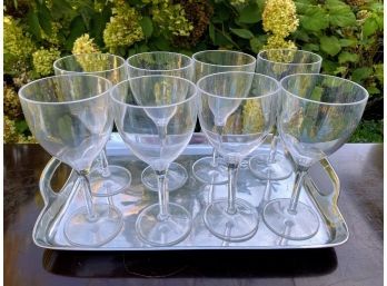 Tray And Acrylic Wine Glasses