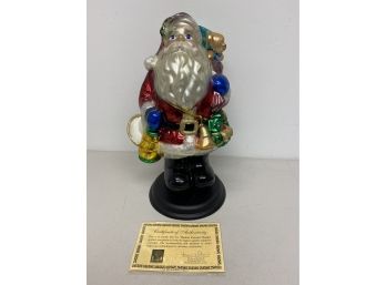 16' Thomas Pacconi Christmas Blown Glass Classic Santa With COA