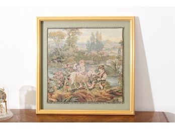 Set Of Six Gilt Framed Tapestry Art