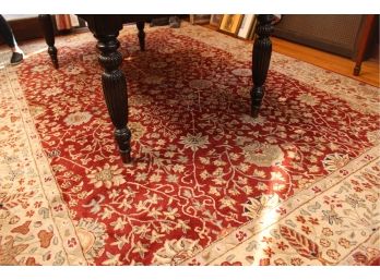 Handmade Genuine Handmade Pool Wool Oriental Rug- Gold/Red  8' X 11'