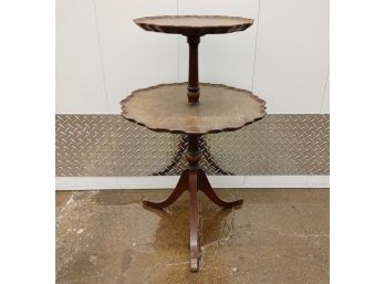 Mahogany Two Tiered Piecrust Table