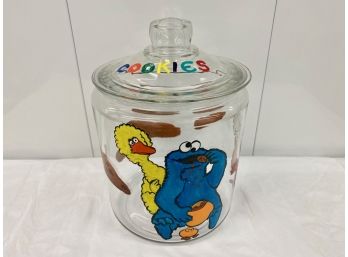 Hand Painted Glass Sesame Street Cookie Jar