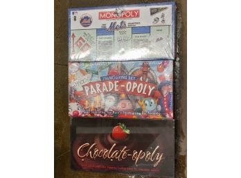 Three 'Opoly' Games, NIP - Mets, Parade, And Chocolate