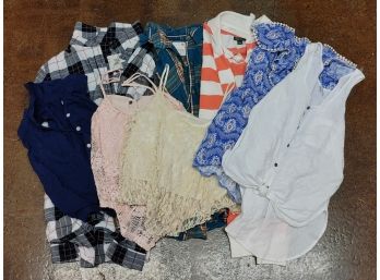 Juniors Clothing Lot Of Shirts Including Flannel (8)