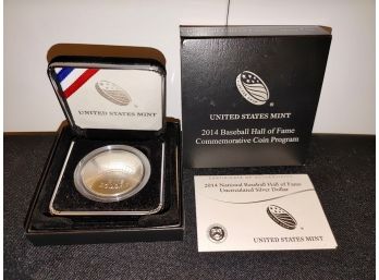 2014 National Baseball Hall Of Fame Silver Dollar