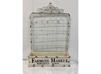 White Painted Metal Farmer's Market Wall Hanging Planter