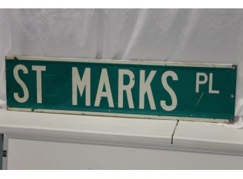 Real 3 Feet Long NYC Large Steel Street Sign ST MARKS PLACE New York