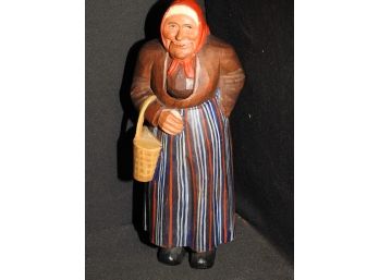 Vintage Anri Carved Wooden Old Lady Nut Cracker