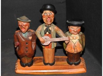 Vintage Anri Wooden Carved Drunken Barfly Trio Bar Set