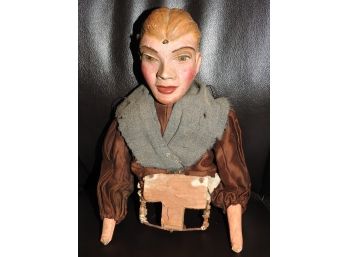 Unusual Old Wooden Marionette Torso